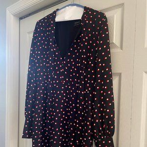 Bardot NWT dress in black with red print